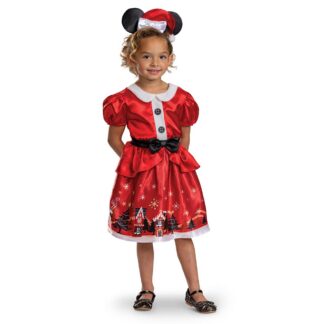 Disguise Disney Minnie Mouse Costume for Toddlers, Official Disney Licensed Product, Christmas Themed Minnie Mouse Dress, Includes Christmas Minnie Ears Headband, For 2 Years