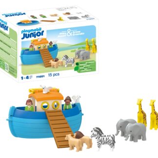 PLAYMOBIL 71681 JUNIOR: My Take Along Noah's Ark, including ramp and nine animals, sustainable toy made from plant-based plastics, gifting toy, play sets suitable for children ages 1+