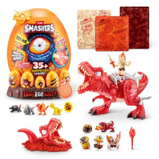 Smashers Dino Egg Hunt by ZURU, Light-Up Fire Breathing Dinosaur Themed Treasure Hunt Toy, Collectable Toy for Boys and Kids (T-Rex)