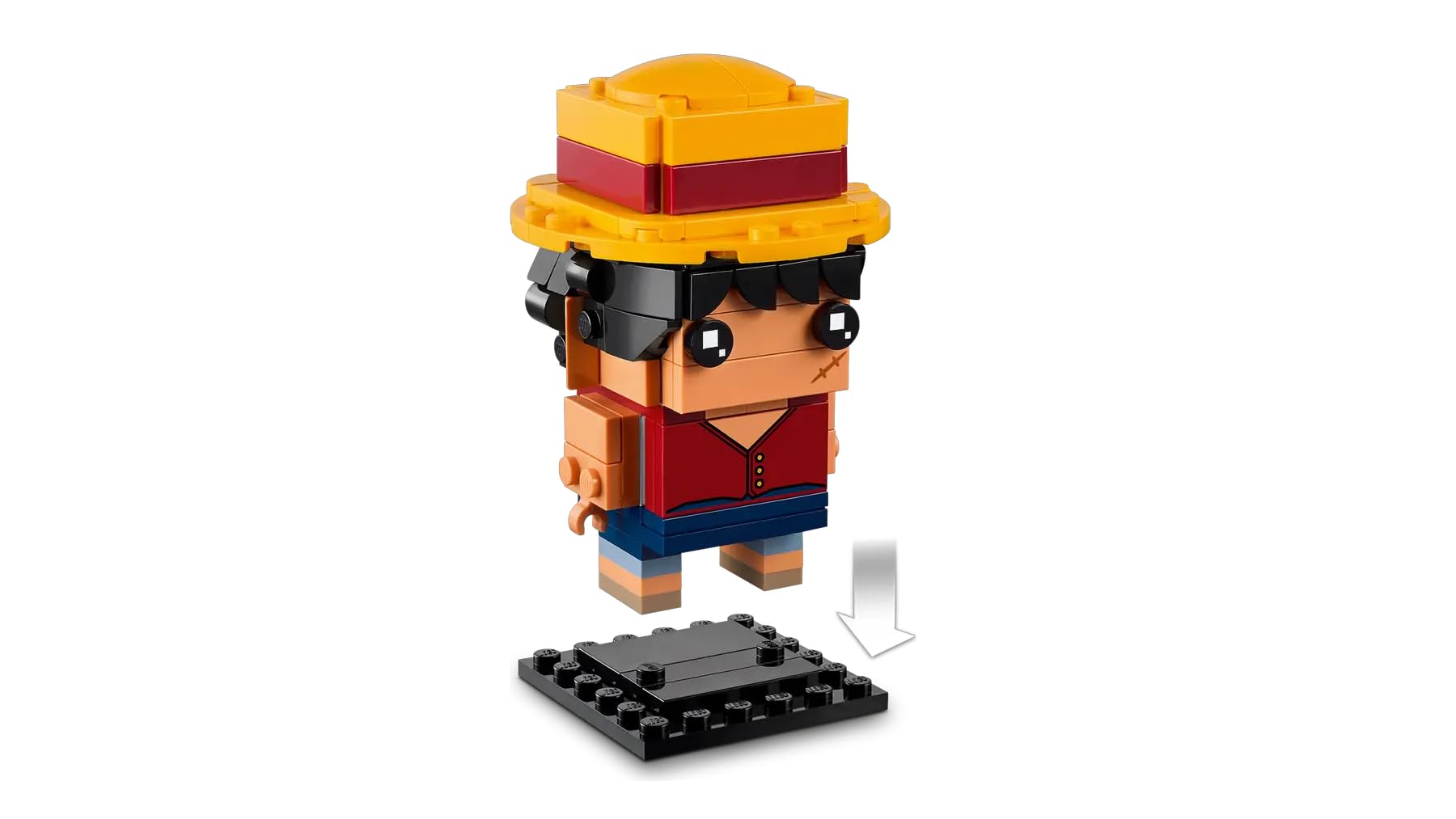 LEGO BrickHeadz One Piece Monkey D. Luffy Figure, Building Toy Set 40799, 136 Pieces, Ages 10+, Netflix Series Collectible - Image 3