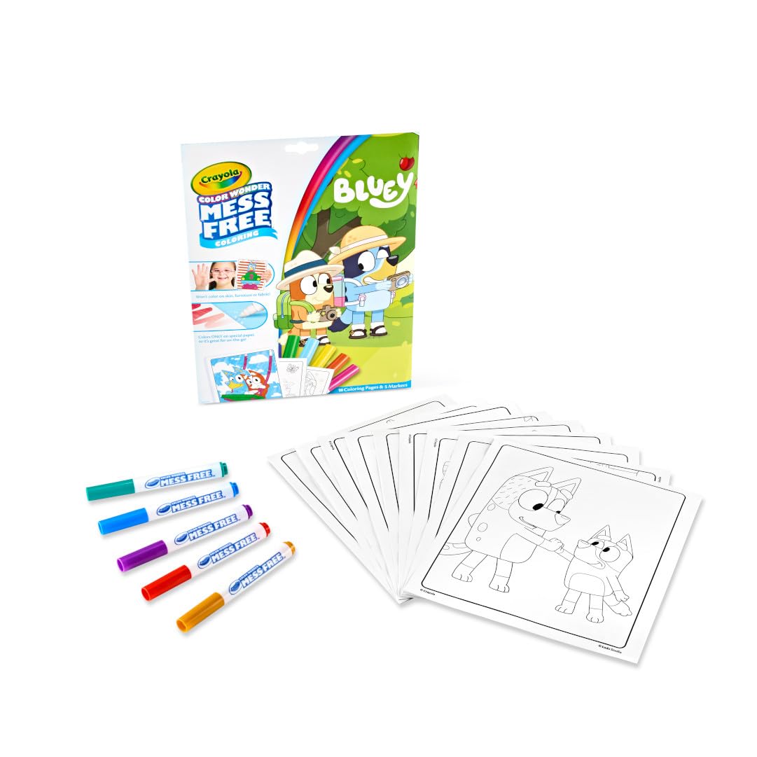 CRAYOLA Bluey Colour Wonder Colouring Set, 18 Colouring Pages, Mess Free Colouring for Toddlers, Toys & Gifts for Kids - Image 5