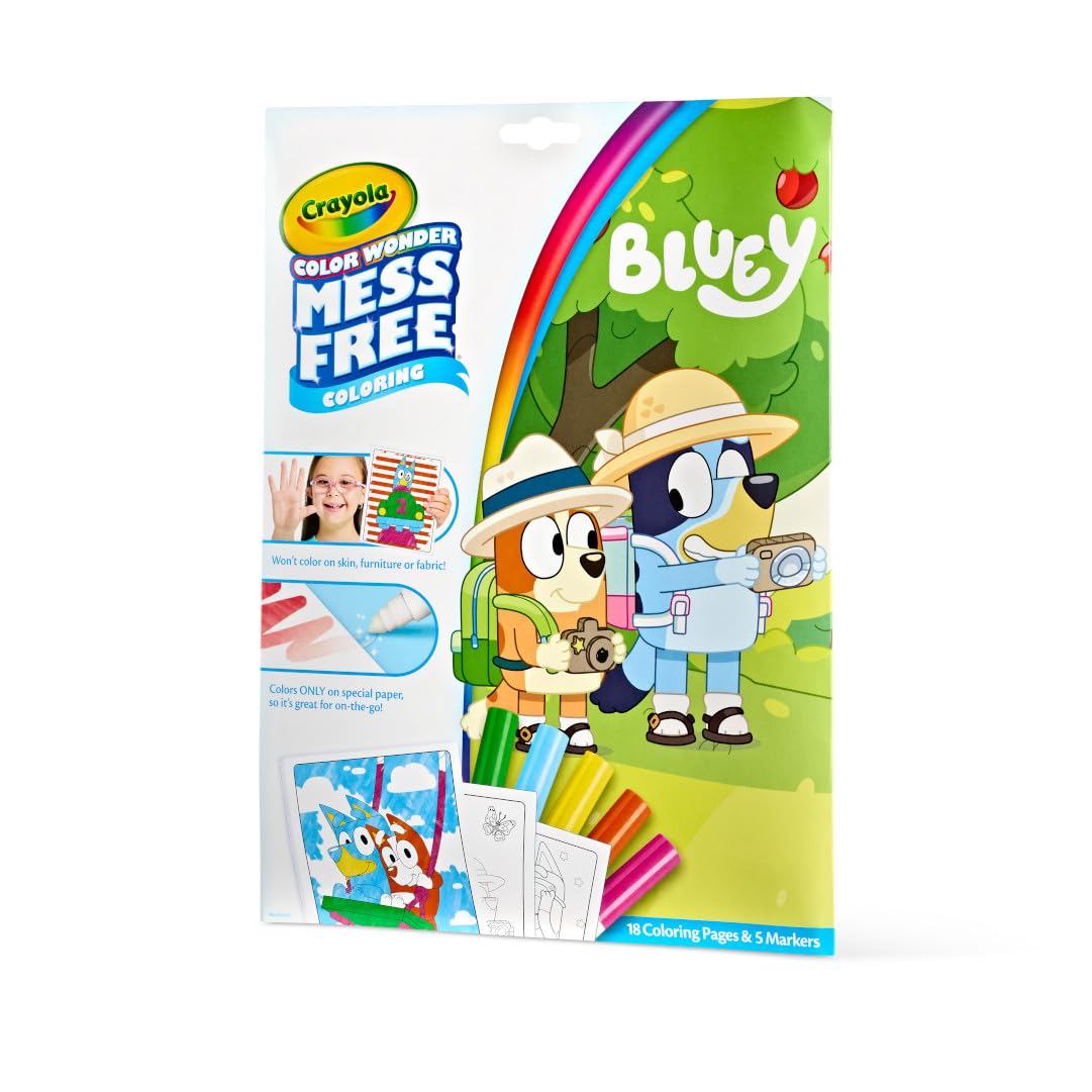 CRAYOLA Bluey Colour Wonder Colouring Set, 18 Colouring Pages, Mess Free Colouring for Toddlers, Toys & Gifts for Kids - Image 4