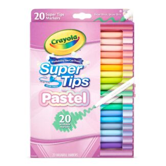 CRAYOLA Pastel SuperTips, 20 Washable Colouring Pens for Kids Age 3+