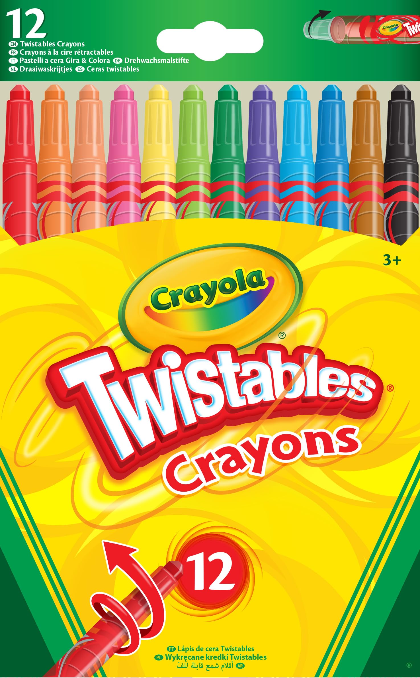CRAYOLA Twistables Colouring Crayons - Assorted Colours (Pack of 12)