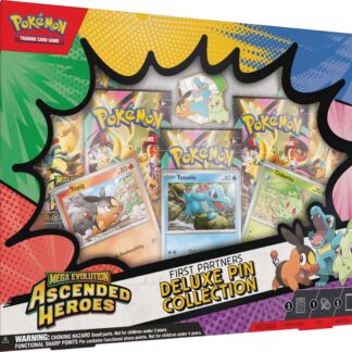 Pokémon TCG: Mega Evolution—Ascended Heroes First Partners Deluxe Pin Collection (3 Foil Promo Cards, 1 Deluxe Pin & 5 Booster Packs)