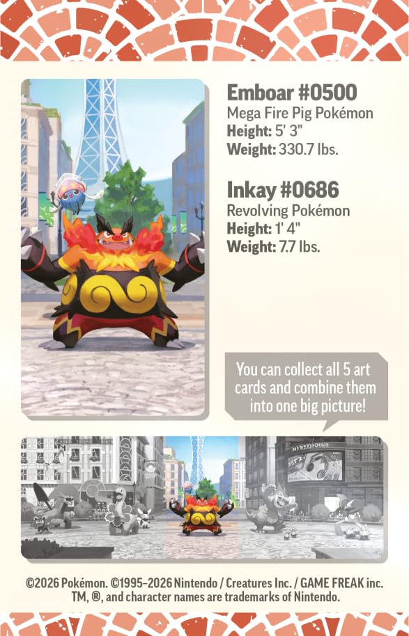 Pokémon TCG: Lumiose City Mini Tin: Emboar & Inkay (2 booster packs, 1 art card and 1 sticker sheet) - Image 4