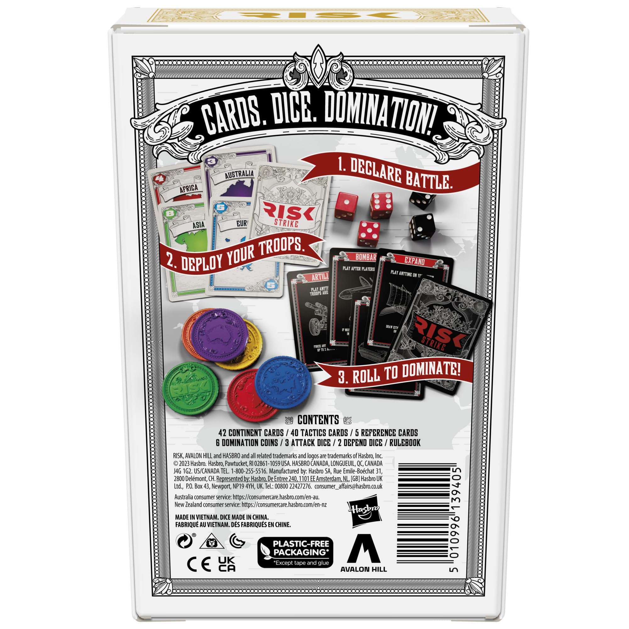Hasbro Gaming Risk Strike Cards and Dice Game, Quick-Playing Strategy Card Game for 2-5 Players, 20 Min. Average, Family Games, Party Games - Image 2