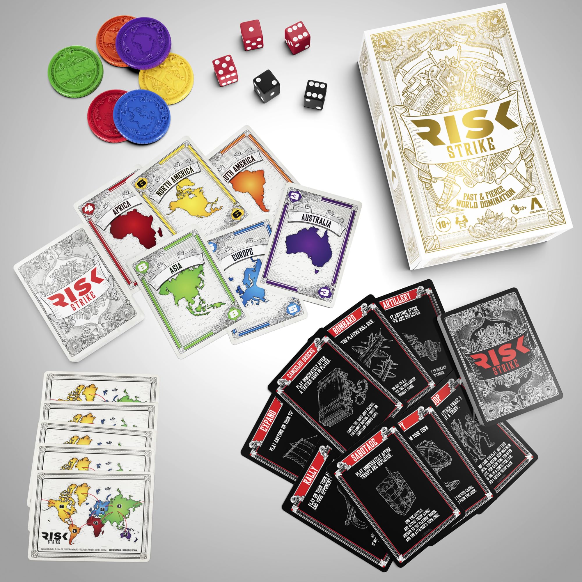 Hasbro Gaming Risk Strike Cards and Dice Game, Quick-Playing Strategy Card Game for 2-5 Players, 20 Min. Average, Family Games, Party Games - Image 4