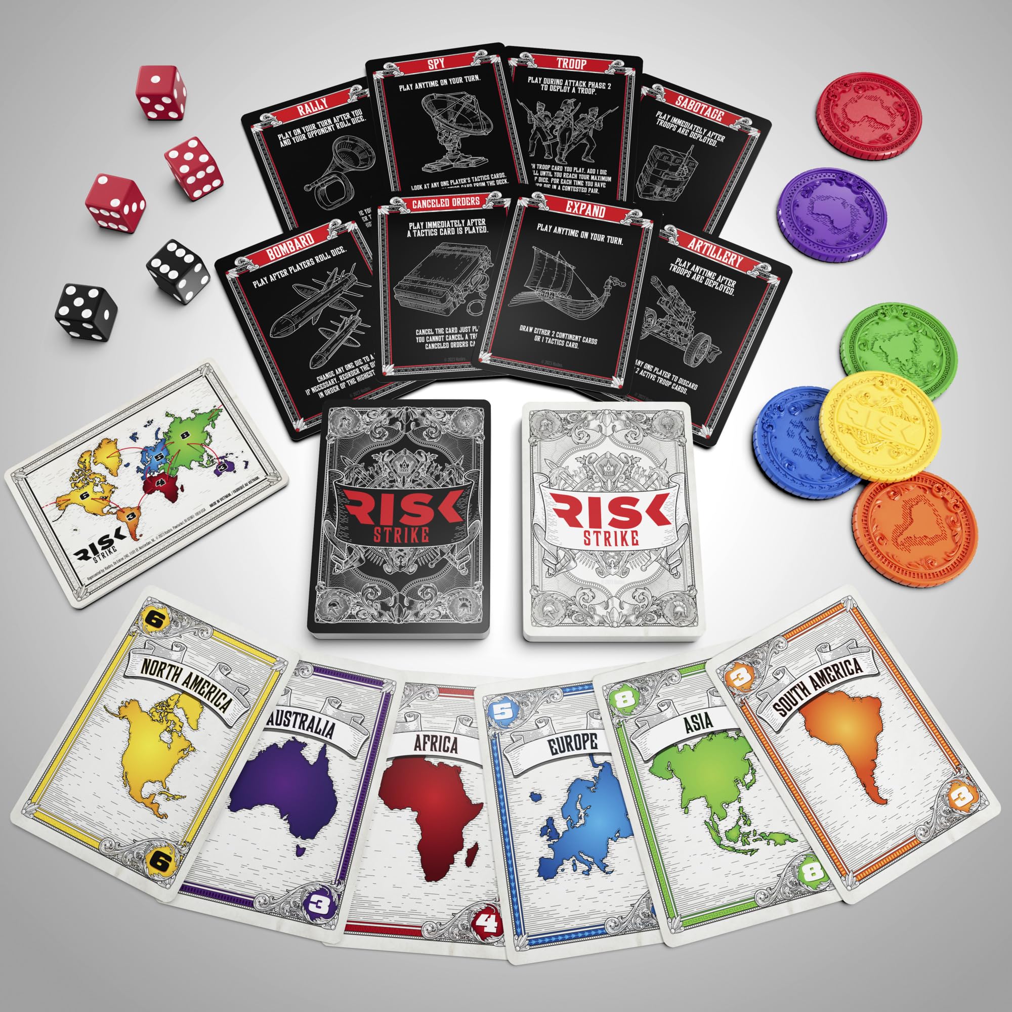Hasbro Gaming Risk Strike Cards and Dice Game, Quick-Playing Strategy Card Game for 2-5 Players, 20 Min. Average, Family Games, Party Games - Image 5